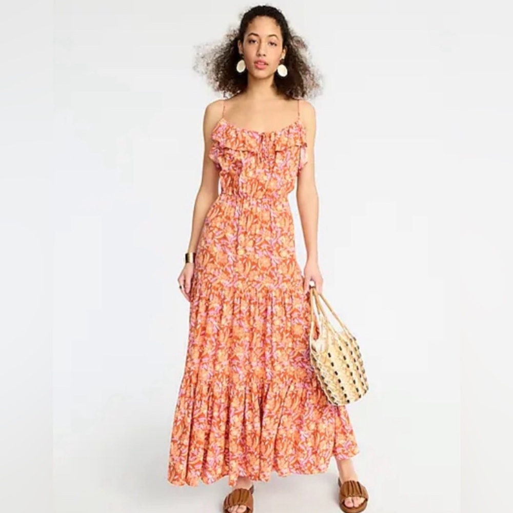 J.Crew Tiered Floral Maxi Dress